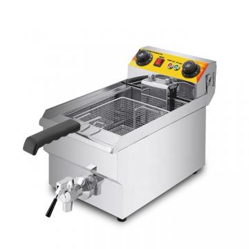 Single Compartment Stainless Steel Deep Fryer with Oil Filter System Commercial Use